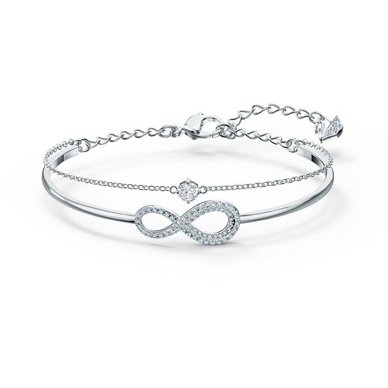 Swarovski Rhodium Plated Crystal Infinity Bracelet