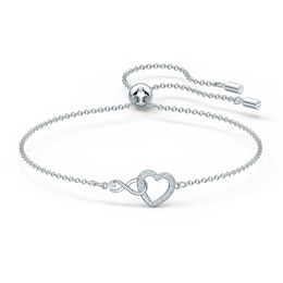 Swarovski Rhodium Plated Crystal Infinity Heart Bracelet