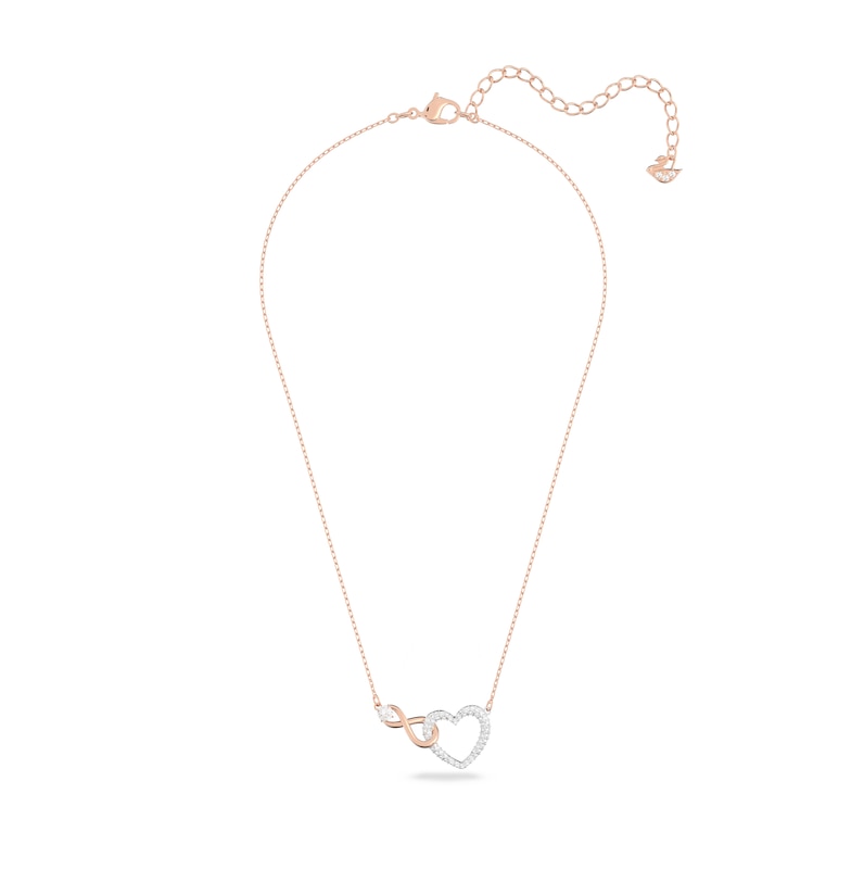 Swarovski Two-Tone Crystal Infinity Heart Necklace