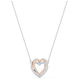 Swarovski Two-Tone Crystal Infinity Heart Necklace