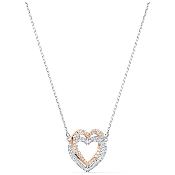 Swarovski Two Tone Crystal Infinity Heart Necklace