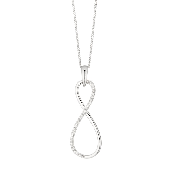 Sterling Silver 0.10ct Diamond Infinity Pendant