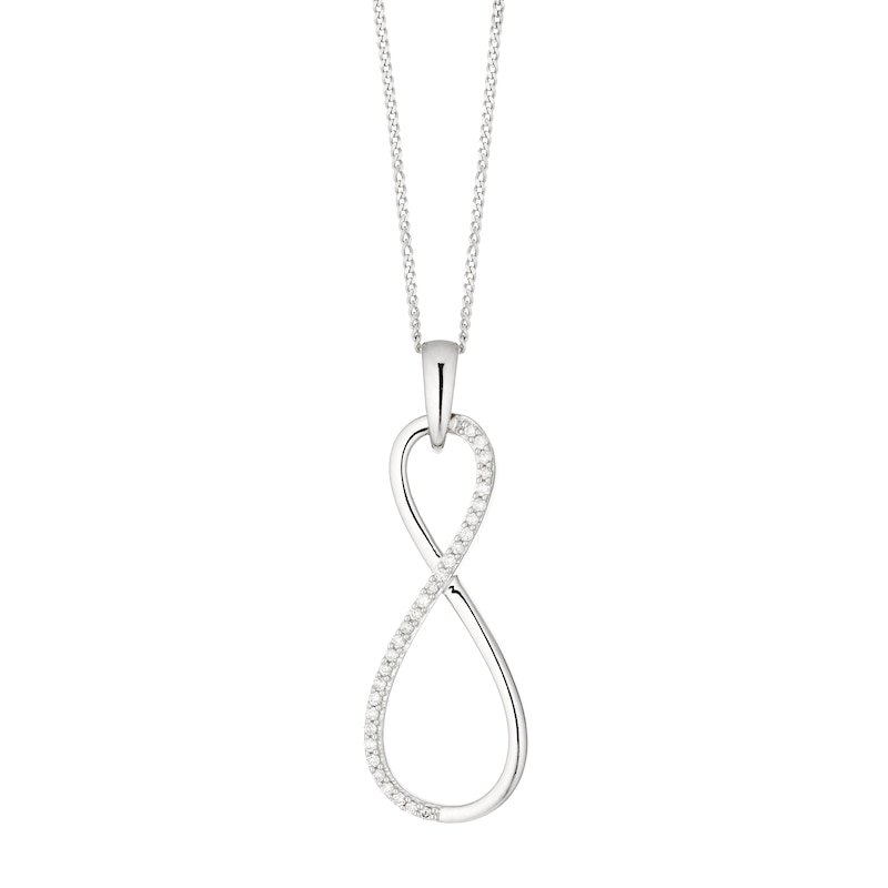 Sterling Silver 0.10ct Diamond Infinity Pendant