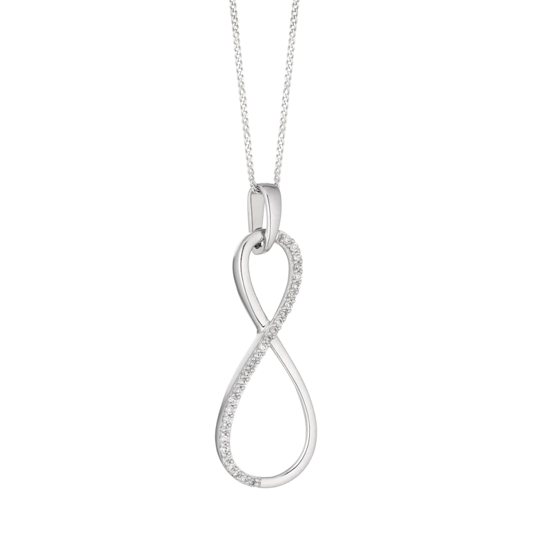 Sterling Silver 0.10ct Diamond Infinity Pendant