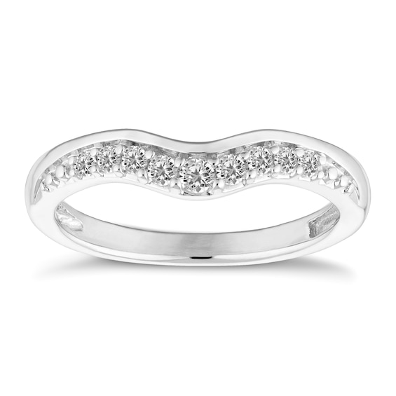 9ct White Gold 0.15ct Diamond Shaped Ring