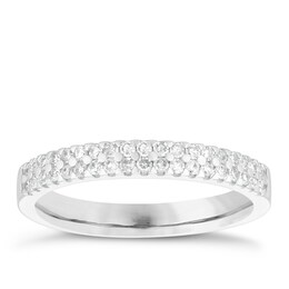 18ct White Gold 0.25ct Diamond Double Row Wedding Ring