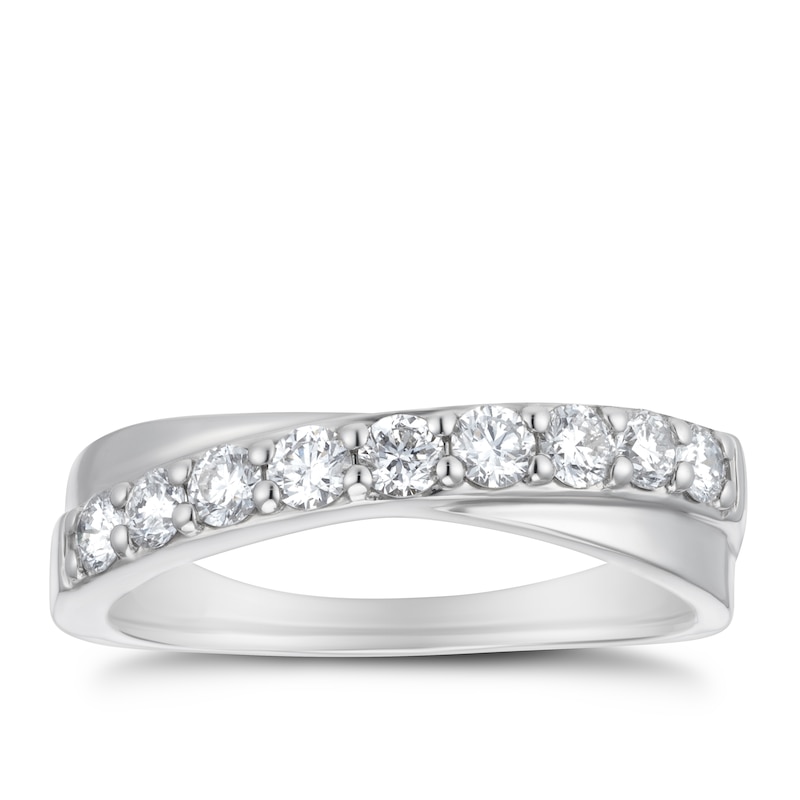 Platinum 0.50ct Diamond Crossover Eternity Ring