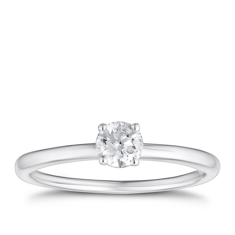 Main Image 1 of 18ct White Gold 1/3ct Diamond Solitaire Ring