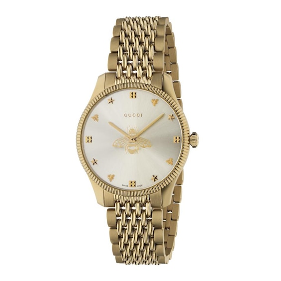 Gucci G-Timeless Slim Gold Tone Bracelet Watch