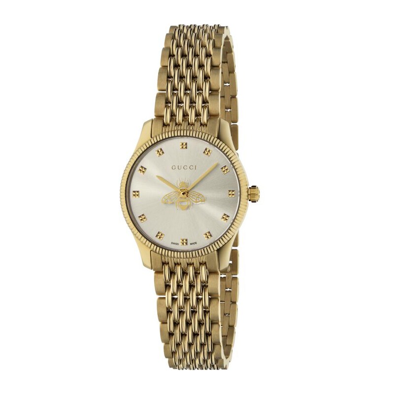 Gucci G-Timeless Yellow Gold-Tone Bracelet Watch