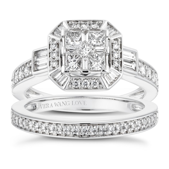 Engagement Ring Vera Wang 18ct White Gold 0.95ct Diamond Ring