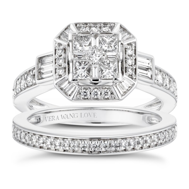 Vera Wang 18ct White Gold 0.95ct Total Diamond Bridal Set