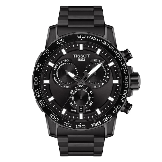 Men's Tissot Supersport Chrono Black Ip Bracelet Watch