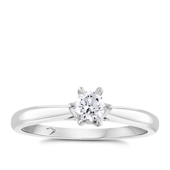 Engagement Ring Platinum Solitaire 0.25ct Diamond Ring