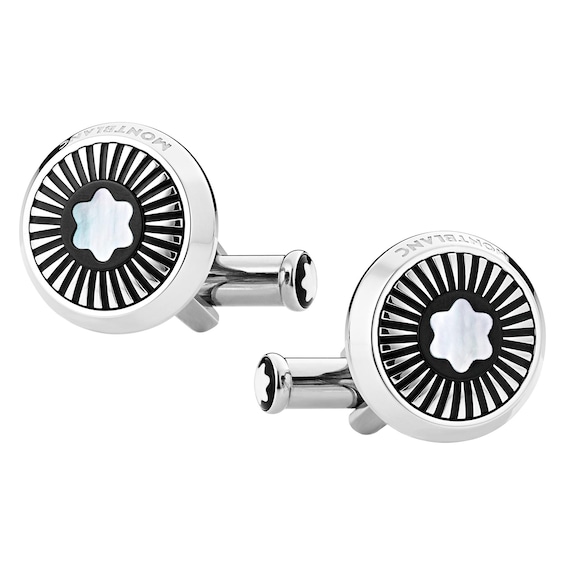 Montblanc Star Mother Of Pearl Stainless Steel Cufflinks