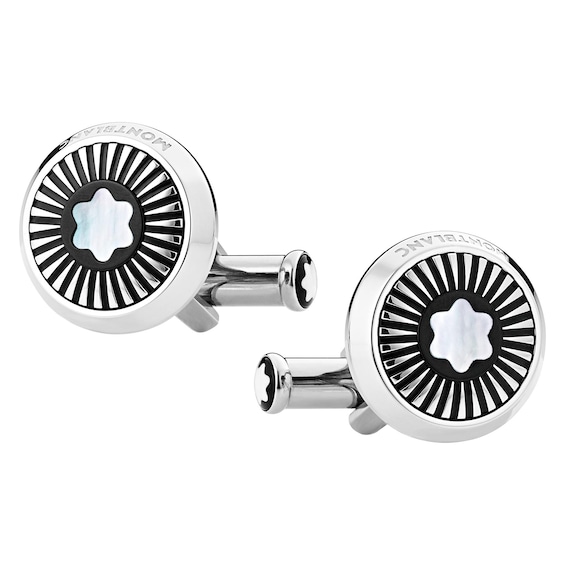 Women's Montblanc Star Mother Of Pearl Stainless Steel Cufflinks