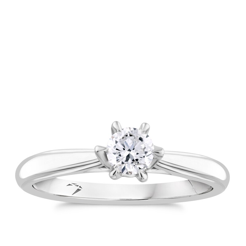 Main Image 1 of Platinum 0.30ct Diamond Solitaire Ring