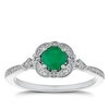 Thumbnail Image 1 of 9ct White Gold Emerald & Diamond Fancy Ring