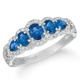 Le Vian 14ct White Gold Sapphire & 0.18ct Diamond Ring