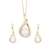 Thumbnail Image 0 of 9ct Yellow Gold Cultured Freshwater Pearl & Diamond Set