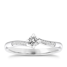Engagement Ring The Diamond Story 18ct White Gold 0.20ct Total Diamond Ring