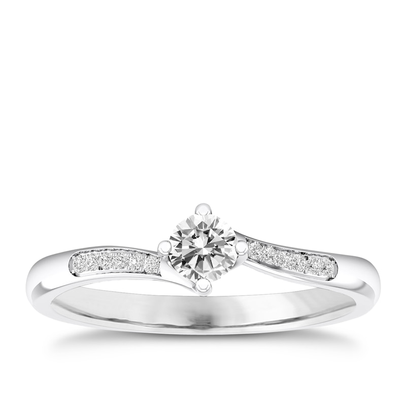 Main Image 1 of Engagement Ring The Diamond Story 18ct White Gold 0.20ct Total Diamond Ring