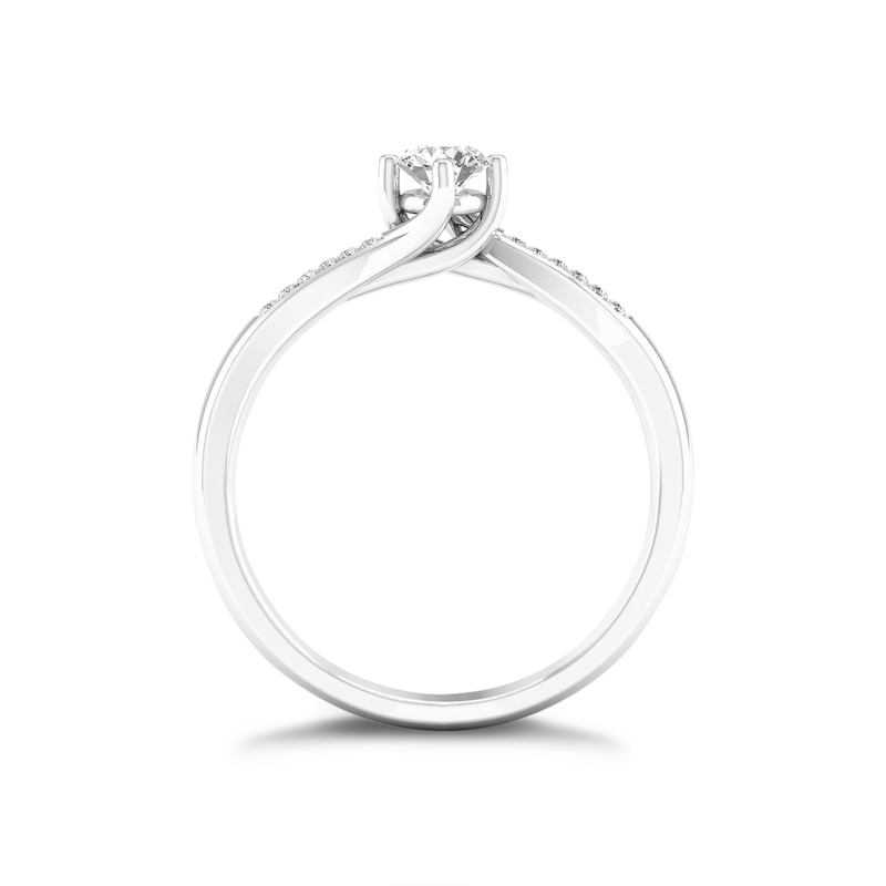 Main Image 2 of Engagement Ring The Diamond Story 18ct White Gold 0.20ct Total Diamond Ring