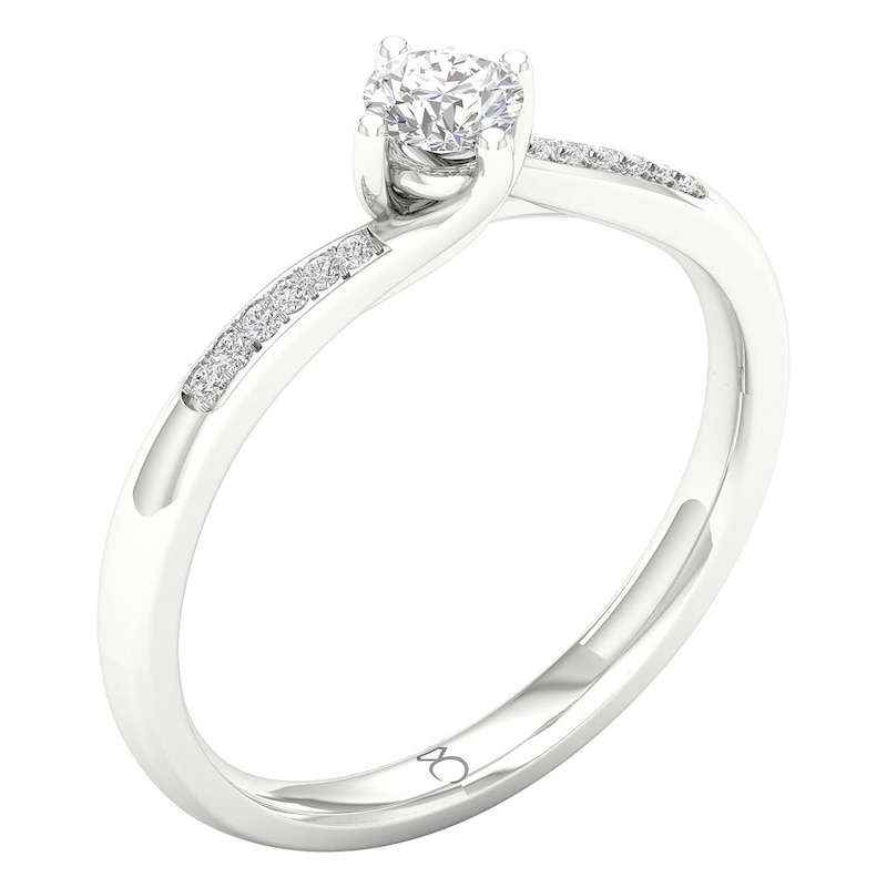 Main Image 3 of Engagement Ring The Diamond Story 18ct White Gold 0.20ct Total Diamond Ring