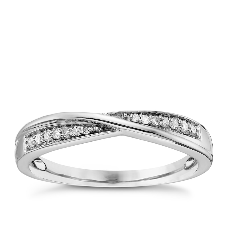 Platinum Diamond Crossover Ring