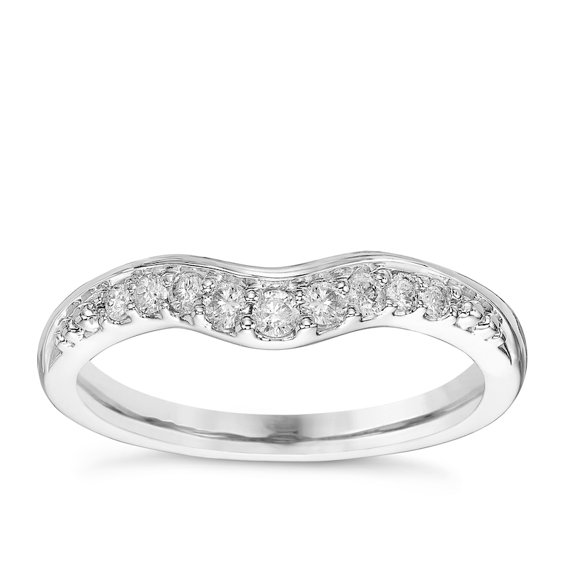 Platinum 0.15ct Diamond Set Shaped Band