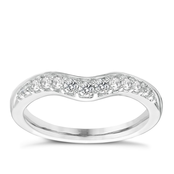 18ct White Gold 0.15ct Diamond Shaped Ring