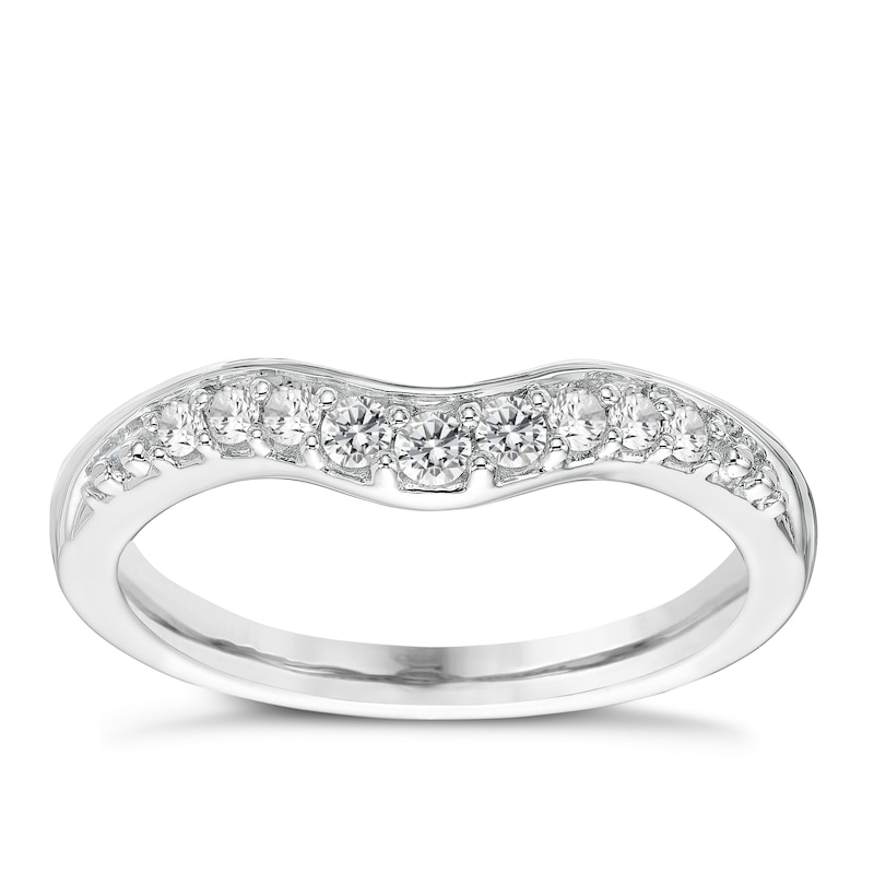 18ct White Gold 0.15ct Diamond Shaped Ring