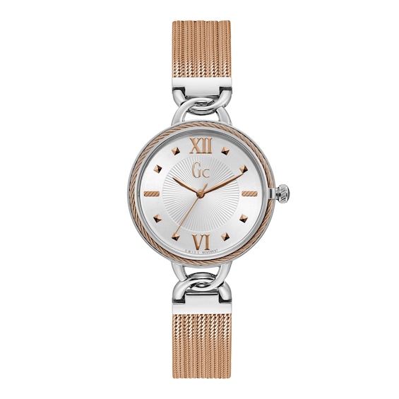 Gc Cabletwist Ladies’ Two Tone Mesh Bracelet Watch