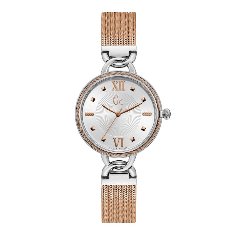 Gc Cabletwist Ladies' Two-Tone Mesh Bracelet Watch