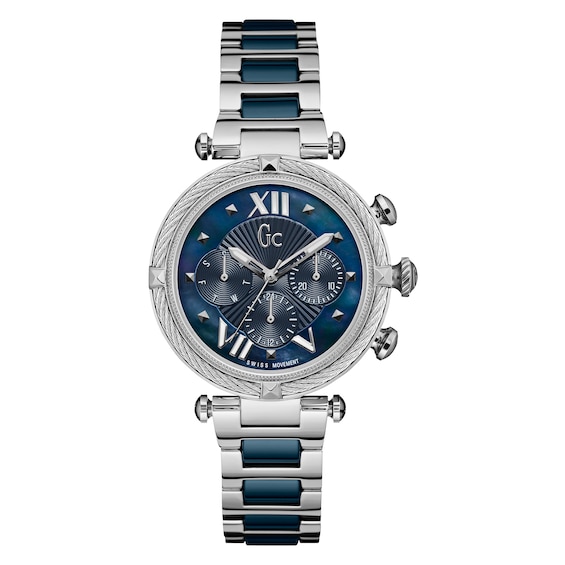 Gc CableChic Ladies’ Blue Dial Two Tone Bracelet Watch
