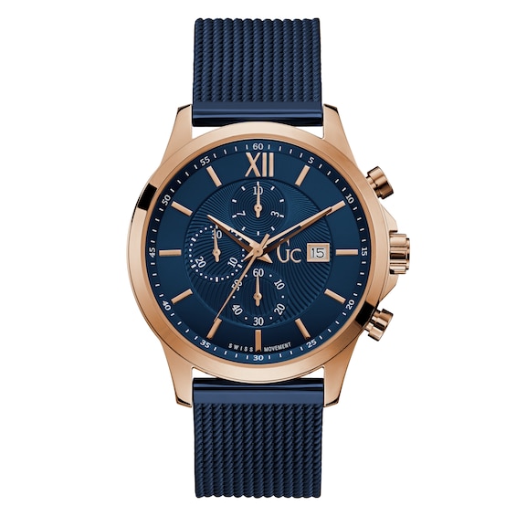 Gc Executive Men’s Blue Silicone Strap Watch