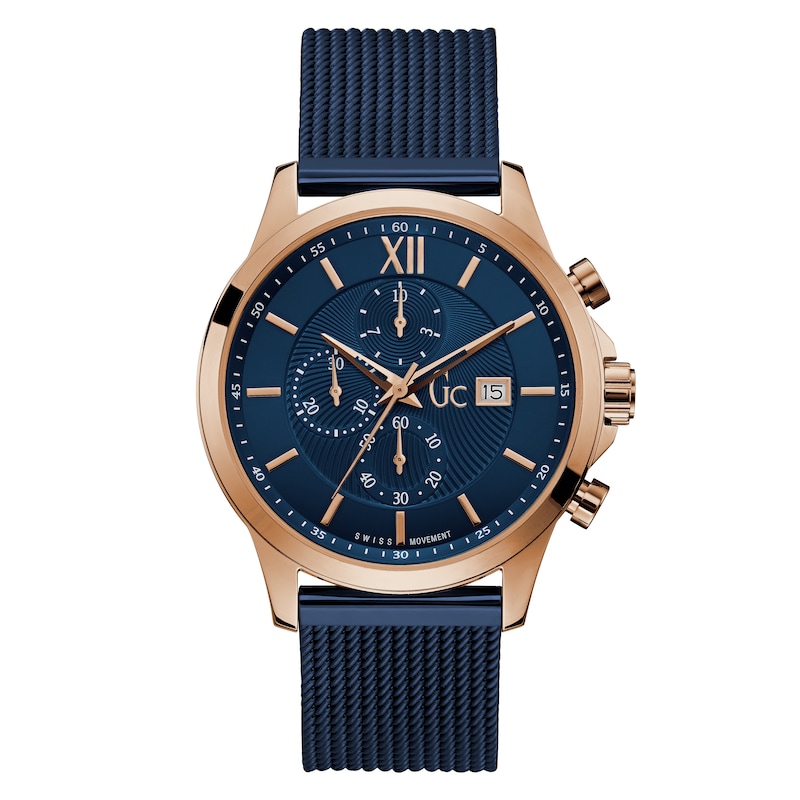 Gc Executive Men's Blue Silicone Strap Watch