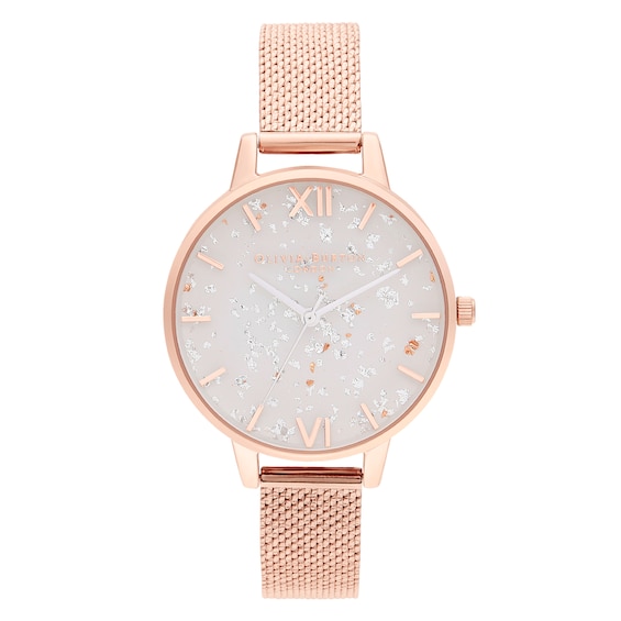 Olivia Burton Celestial Rose Gold Tone Mesh Bracelet Watch