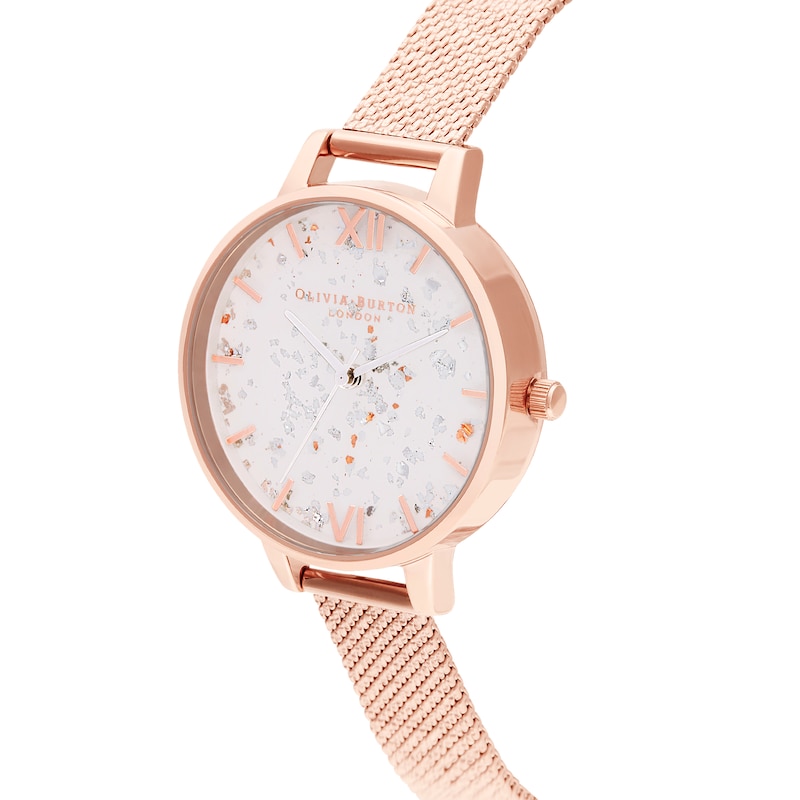 Olivia Burton Celestial Rose Gold-Tone Mesh Bracelet Watch