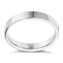9ct White Gold Extra Heavy Flat Court 5mm Ring