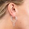 Thumbnail Image 1 of Lucy Quartermaine Sterling Silver Charm Drop Hoop Earrings