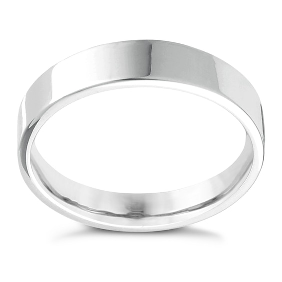 9ct White Gold Extra Heavy Flat Court 7mm Ring