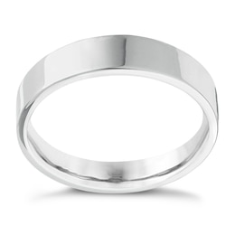 9ct White Gold Extra Heavy Flat Court 8mm Ring