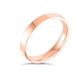 18ct Rose Gold Extra Heavy Flat Court 3mm Ring