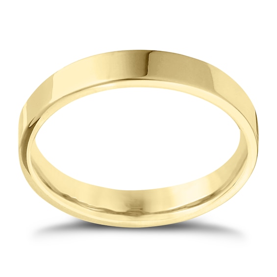 18ct Yellow Gold Extra Heavy Flat Court 4mm Ring