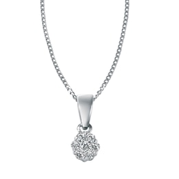 9ct White Gold 0.12ct Total Diamond Necklace