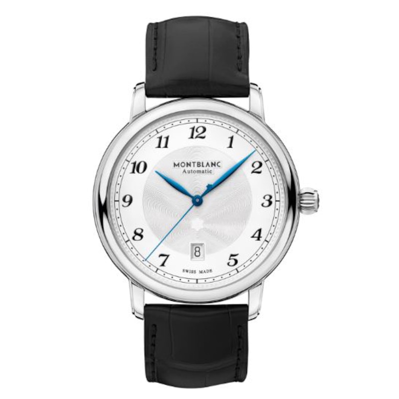 Montblanc Star Legacy Man's Black Leather Strap Watch