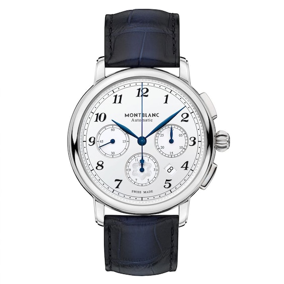 Montblanc Star Legacy Men’s Blue Leather Strap Watch
