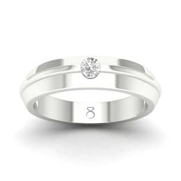 The Diamond Story 18ct White Gold 0.18ct Diamond Ridged Ring