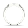 Thumbnail Image 3 of The Diamond Story 18ct White Gold 0.18ct Diamond Ridged Ring